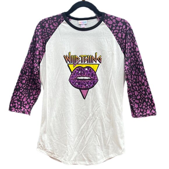 NWT S Randy baseball T, LuLaRoe. Wild Thing lips - Picture 1 of 5